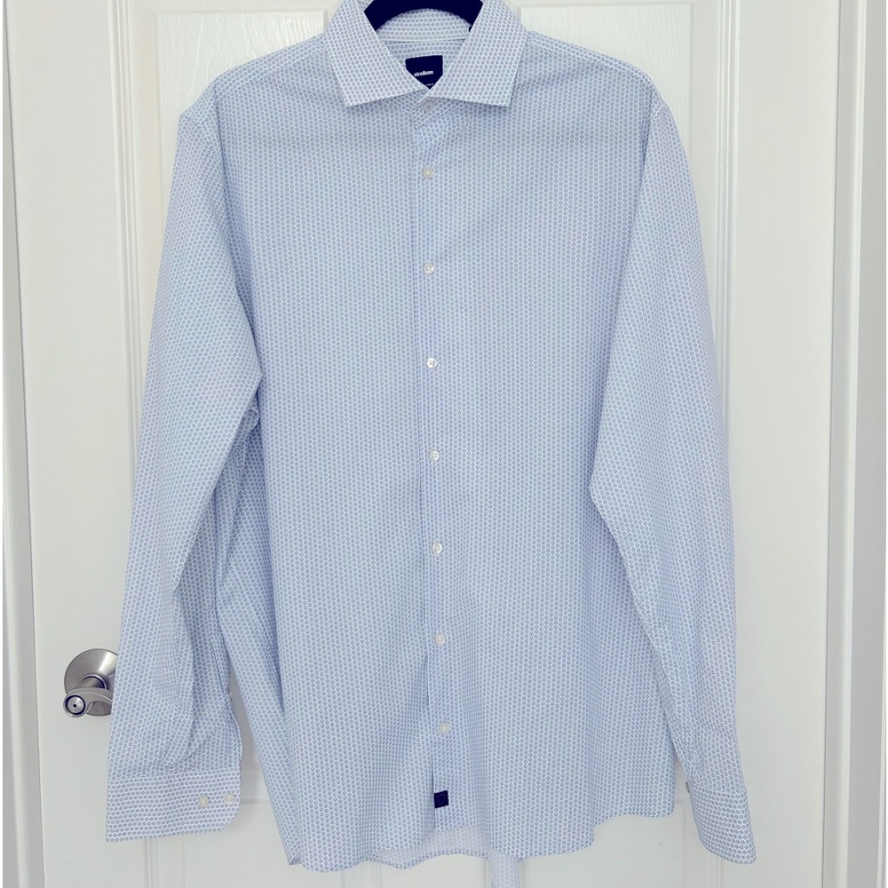 STRELLSON MENS COTTON DRESS SHIRT BLUE/WHITE